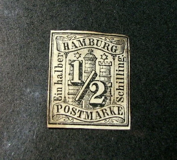 Germany-Hamburg Scott# 1 Numeral on Arms1859 Used H135 - Image 1 of 1