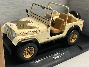 "GOLDEN EAGLE" 1980 Jeep CJ-7 Renegade Beige Diecast in 1:18 scale by MCG - Picture 1 of 5