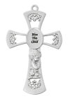Boy Pewter Wall Cross Kids Baptism 6 In Christening First Communion Gift Decor