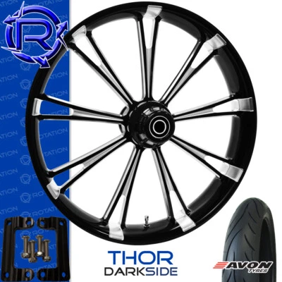 Rueda de motocicleta Rotation Thor DarkSide Kawasaki Vaquero Vulcan paquete 21" Foto 1 de 3
