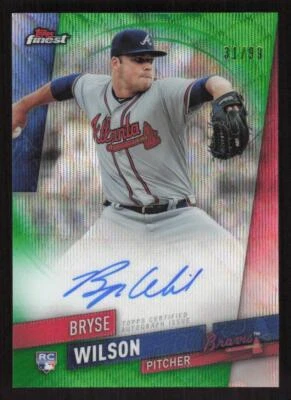 2019 FINEST BRYSE WILSON FA-BW MINT RC AUTOGRAPHS GREEN 31/99 ATLANTA BRAVES - Image 1 of 2
