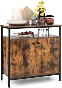 Buffet Cabinet with Storage, 2-Door Kitchen Sideboard with Shelves, Cable Holes, - Picture 1 of 12