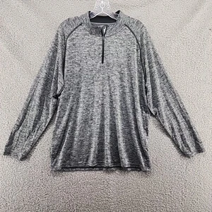 Under Armour 1/4 Zip Shirt Mens XL Navy Gray Heat Gear Loose Active Gym Henley - Picture 1 of 8