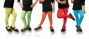Clips N Grips Girls Colored Tights Microfiber Stockings - Picture 1 of 7