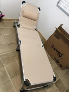 Outsunny+2 x Sonnenliege+faltbar+für+Garten,+Terrasse,+Pool,+Strand,Beige - Bild 1 von 5