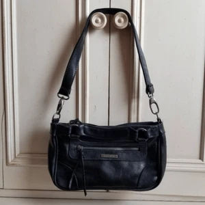 Victoria's Secret Black Leather Purse Pink Inside - Picture 1 of 11