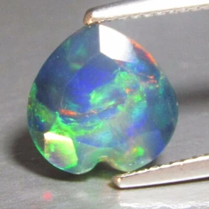 2.13Ct Genuine Natural Color Play Black Opal Heart Shape 10mm Loose Gemstone - Picture 1 of 6
