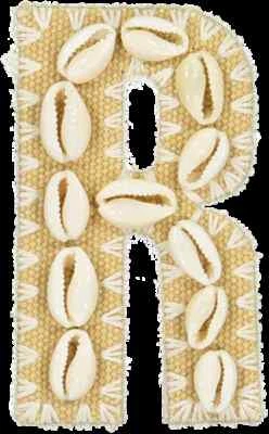 NEW Stoney Clover Lane LARGE 3.5"  R Letter Sticker PATCH Natural White SHELL s  - Image 1 of 4
