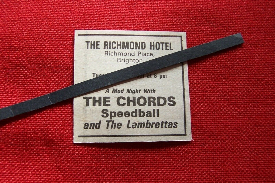 MOD REVIVAL THE CHORDS LAMBRETTAS 1979 VINTAGE GIG ADVERT BRIGHTON - Image 1 of 1