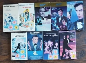Classic James Bond 007 Collection 9 VHS Lot Sean Connery Roger Moore Blockbuster - Picture 1 of 5