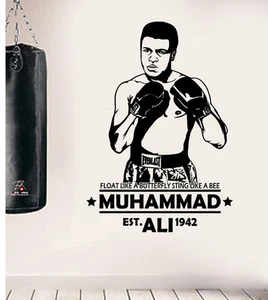 Muhammad Ali Inspired "Float like A Butterfly" Quote Wall Art Sticker/Decal - Picture 1 of 5