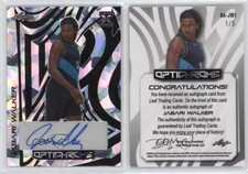 2022-23 Leaf Optichrome Black Crystal /5 Jabari Walker #BA-JW1 Rookie Auto RC