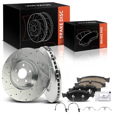 6x Front Drilled Rotors & Ceramic Brake Pad for Audi A6 Quattro A7 Quattro 356mm - Image 1 of 4