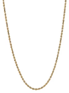 10K massives Gelbgold Dia-Cut Seil Kette Halskette 2,5 mm 18 Zoll - Bild 1 von 4