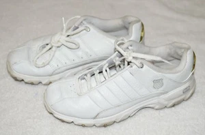 K Swiss Womens Low Top Sneakers Shoes Size 6 White Leather Lace Up 91175155 - Picture 1 of 5