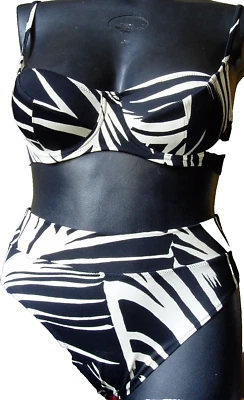 Freya Swim Damen Bügel Bikini Set Gr.75C UK 34C + 10 S Faltbare Slip Schwarz - Bild 1 von 4