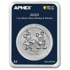 2023 Niue 1 oz Silver $2 Mickey & Minnie MD® Premier + PCGS 1st Strike Gift Idea - Picture 1 of 6