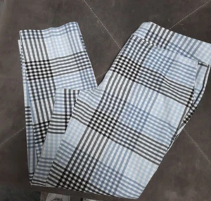 Ann Taylor Factory Plaid Cotton Stretch Ankle Pants Sz 10 NWT - Picture 1 of 6