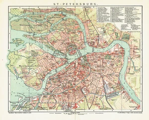 1903 Petersburg city plan map / Russia - Picture 1 of 1