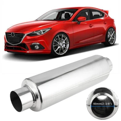 Silenciador de escape de 3,0" resonador silenciador de 16" largo inoxidable para Mazda 2 3 5 6 Foto 1 de 4