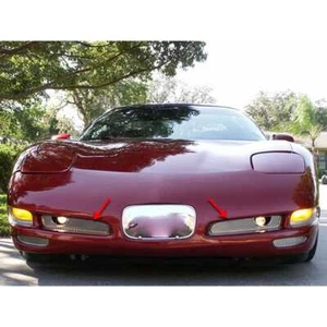 Rejillas antiniebla perforadas de acero inoxidable de 2 piezas para Chevy Corvette 1997-2004 - Imagen 1 de 5