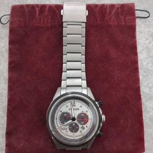 CITIZEN B620 Eco Drive Titanium Watch Silver Dial Solar Powered Working Japan - Picture 1 of 4