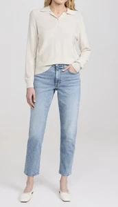 Pantalones de mezclilla ajustados Alex Mill The Amber tiro medio vintage índigo claro para mujer talla 28” - Imagen 1 de 13