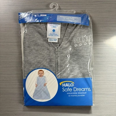 HALO Safe Dreams Wearable Blanket Sleep Sack Small 0-6 Months Gray TOG 0.5 - Image 1 of 3