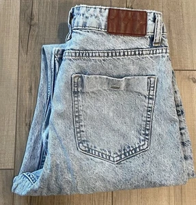 Zara Damen Ripped Denim Jeans Größe 8 Hellblau High Rise - Bild 1 von 10