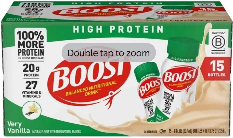 High Protein Boost Shakes,15 - 8 FL OZ 瓶,非常香草,20 克蛋白质 — 第 1/4 张图片