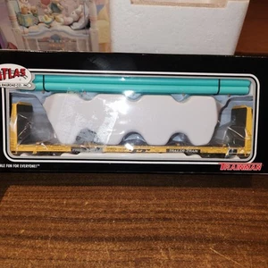 NEW HO ATLAS 20002685 BULKHEAD FLAT CAR TTPX PIPE LOAD GOLDEN SPIKE CLUB 80330 - Picture 1 of 6