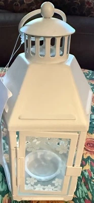 IKEA Kringsynt White Indoor Outdoor Small Candle Lantern. 8". NEW. - Image 1 of 4