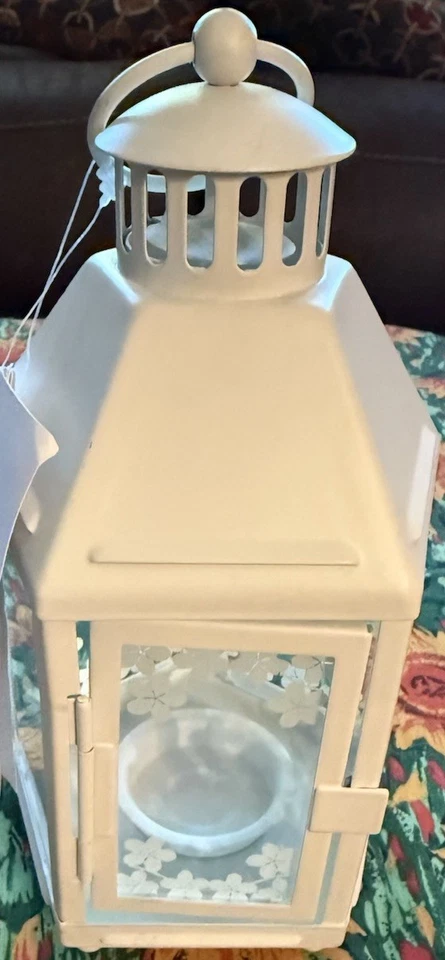 IKEA Rotera Lantern for Tealight Candles Holder Indoor & Outdoor White 21 Cm