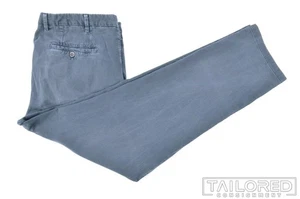 Pantalones chinos de lujo FEDELI de algodón azul liso cachemir - EU 54 / US 36 - Imagen 1 de 7