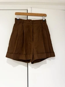 Casa Raki Brown Linen Shorts. Brand New With Tags. Size S - Picture 1 of 4