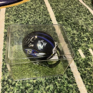 Ray Lewis & Ed Reed handsignierter Ravens Mini Helm mit Echtheitszertifikat & Etui HOF - Bild 1 von 11