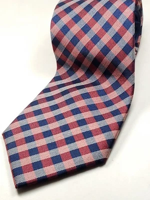 Corbata a cuadros TOMMY HILFIGER 100 % seda para hombre roja blanca azul NUEVA Foto 1 de 3