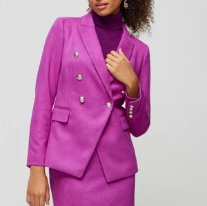 White House Black Market Pink Ultra Suede Studio Blazer Sz 4 - Picture 1 of 7