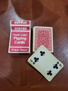 ๐ต Carte da Gioco Eckerd Drugs Plastificate, Mazzo Poker Rosso Vintage - Foto 1 di 4