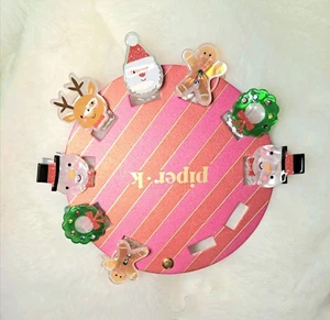 Garras de pelo de vacaciones de Navidad Piper K talla pequeña 1" de ancho, 8 de 10 incluidas NUEVAS en tarjeta - Imagen 1 de 9