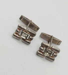 Juego de gemelos firmados B-152 925 Argent Sterling Boutons Manchette - Imagen 1 de 15