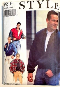 90’s Style Pattern 2215 Men/Teen Bomber Style Casual Sports Jacket Sz 36-40 - Picture 1 of 2
