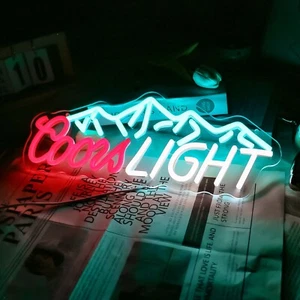 Coors Light Neon Sign, Dimmable Bar Decor for Home, Man Cave, Club, Party - Picture 1 of 7