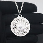 Pure 999 Fine Silver Pendant Women Men Lucky Eight Treasure Compass 1.18inchDia