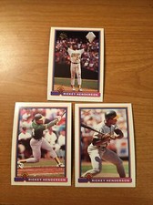 Rickey Henderson 1991 Bowman Cards #213, 371 & 692 Oakland Athletics