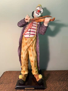 Vintage ~18" Resin CLOWN PLAYING VIOLIN - Fineart Handcrafted - Fine Art - Picture 1 of 5