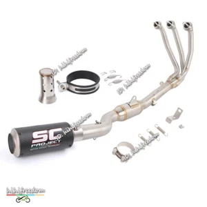 Sistema completo para tubo delantero silenciador carbono motocicleta CF-Moto 675SR 675SS 2024-25 - Imagen 1 de 14