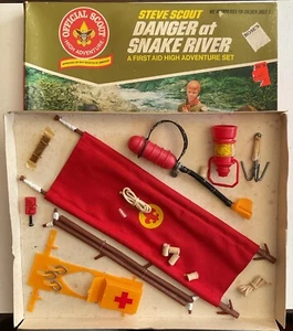 1974 STEVE SCOUT Danger at Snake River ACTIONFIGUR ZUBEHÖR mit BOX BSA - Bild 1 von 7