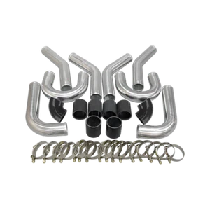 3" OD Universal Aluminum Piping Kit Black Silicon 2.0mm 18" Length Tube - Bild 1 von 3