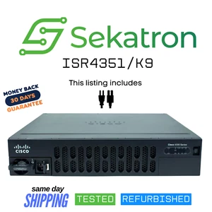 ♻️ Cisco ISR4351/K9 Gigabit Integrated Services Router / Not Affected⚡Fast Ship - Picture 1 of 3